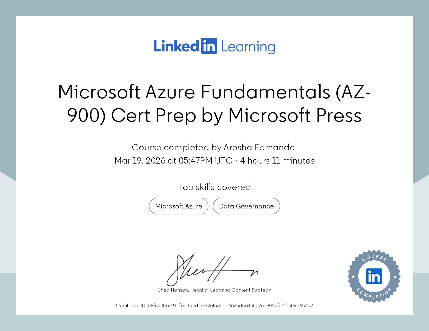 Microsoft Azure Fundamentals Certification